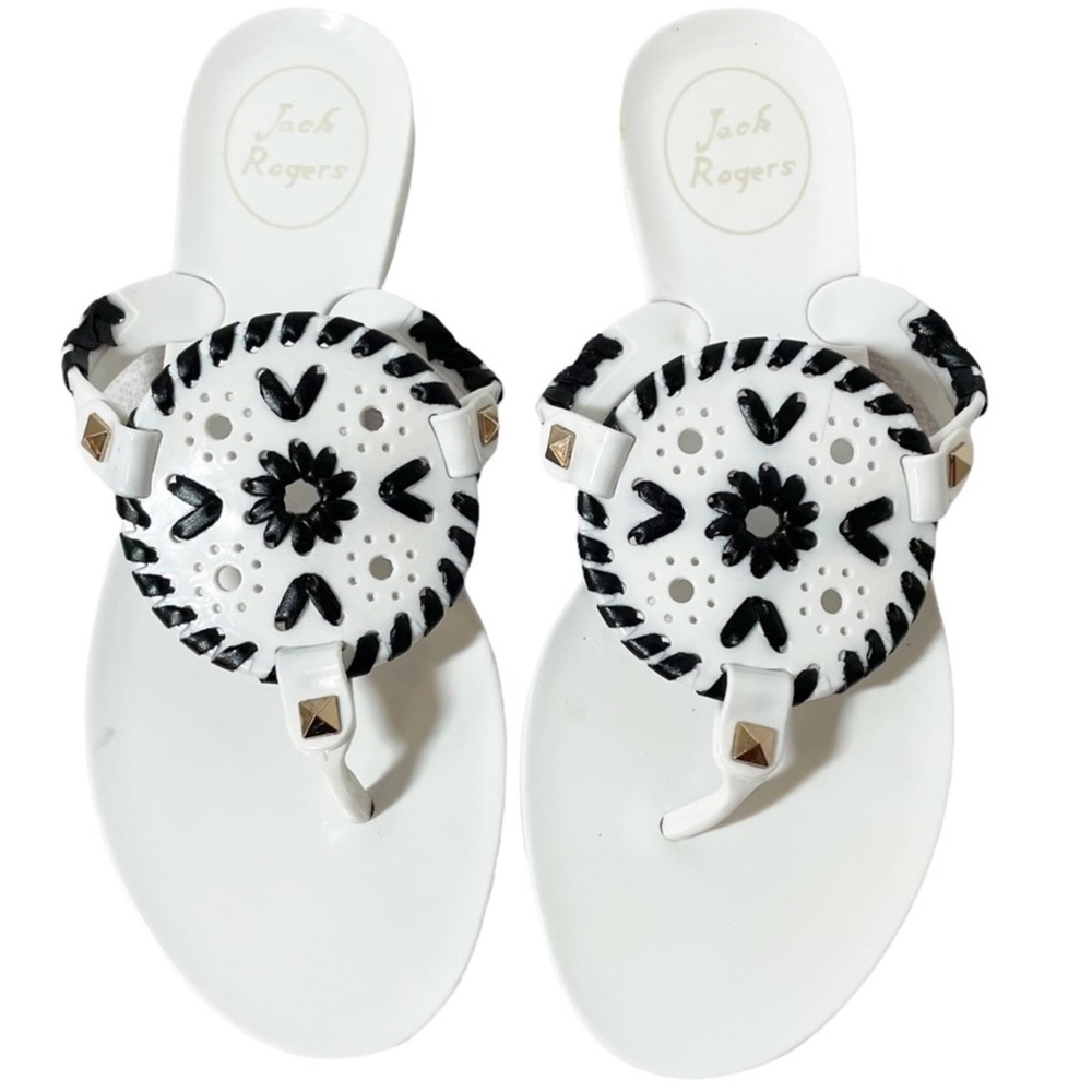 NWOT Jack Rogers Georgica Jelly Shoes Flats White & Black